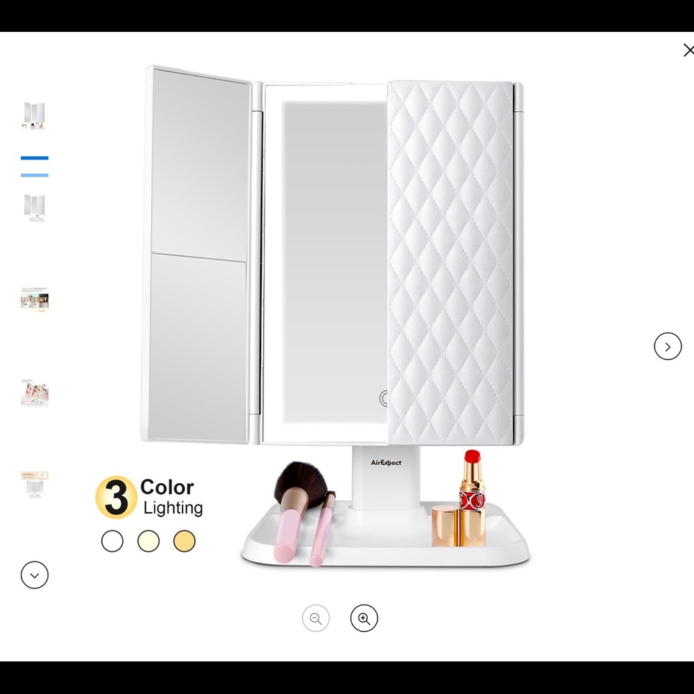Trifold vanity mirror